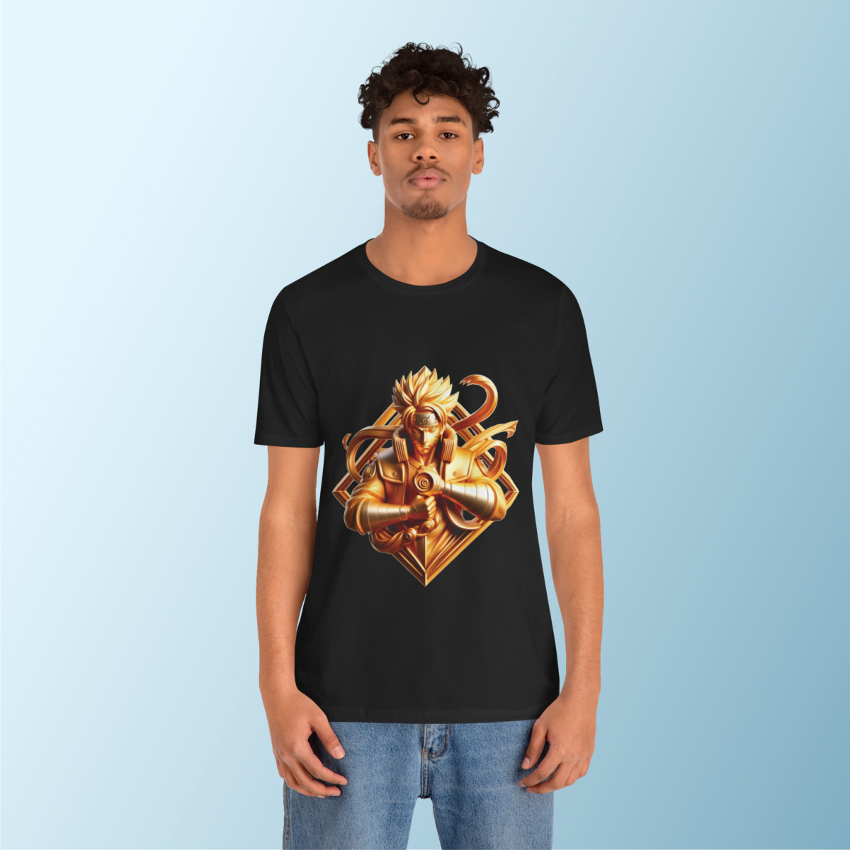 Naruto Gold 3D Warrior Printed Tshirt