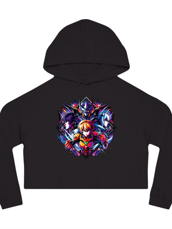 Anime Fighter Girl Crop Hoodies