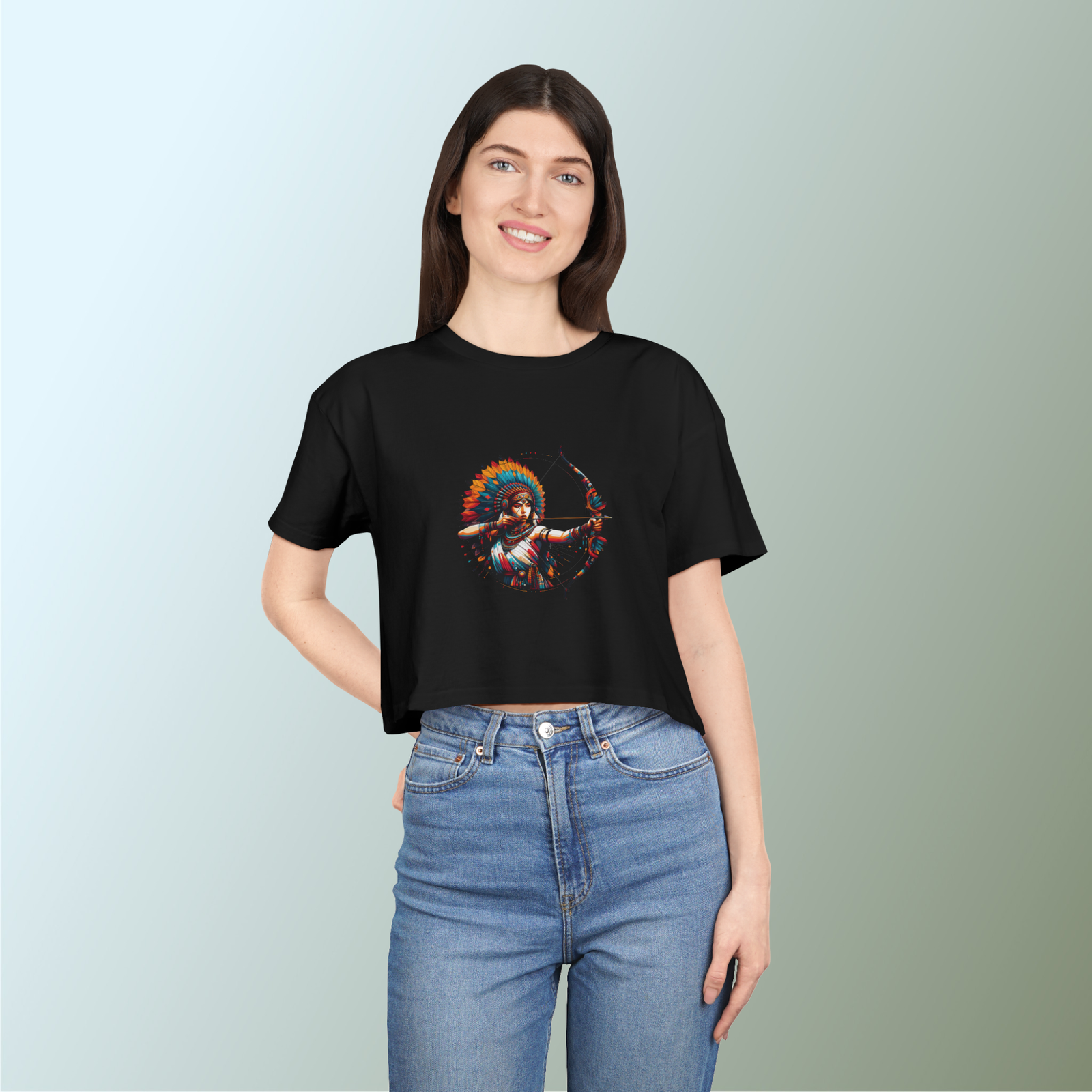 Kawai Fighter girl Crop Tshirt