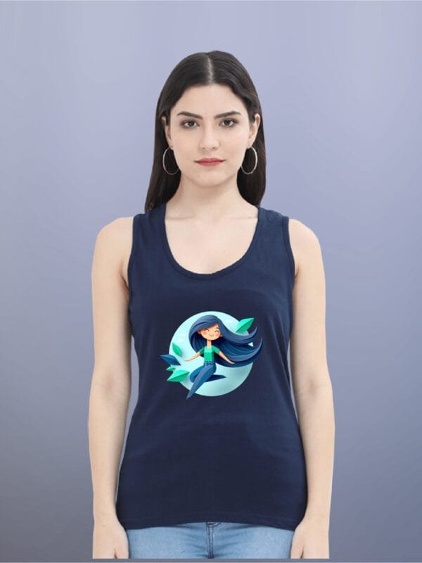 Floating hair Women's Sleeveless Cotton Tank Top