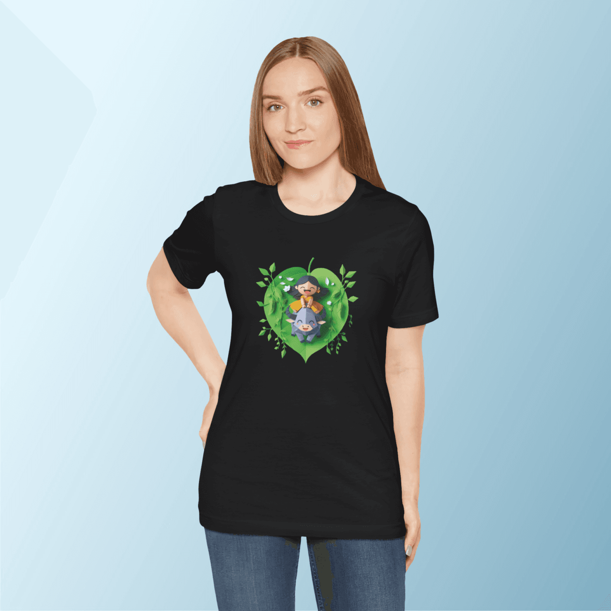 Girl Bull riding Printed Tshirt