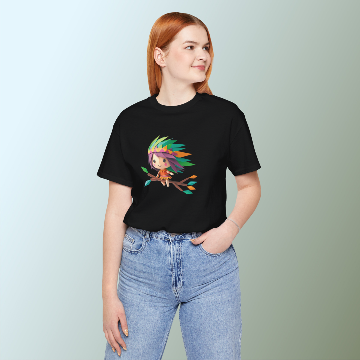 Nature Riding Girl Printed Tshirt