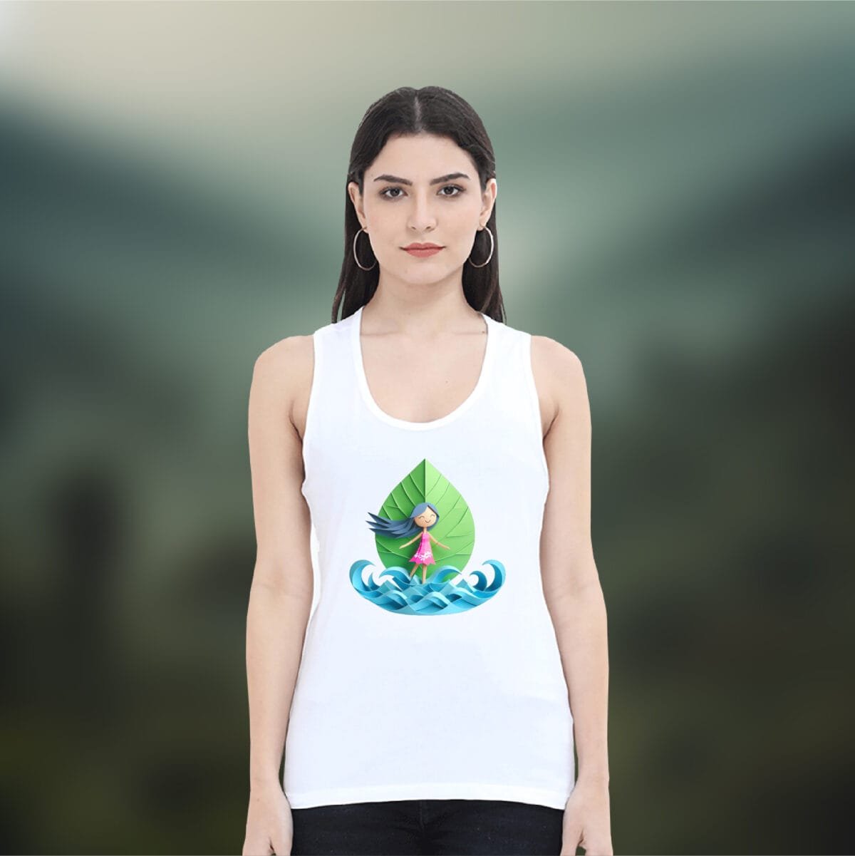 Seashore Women's Sleeveless Cotton Tank Top