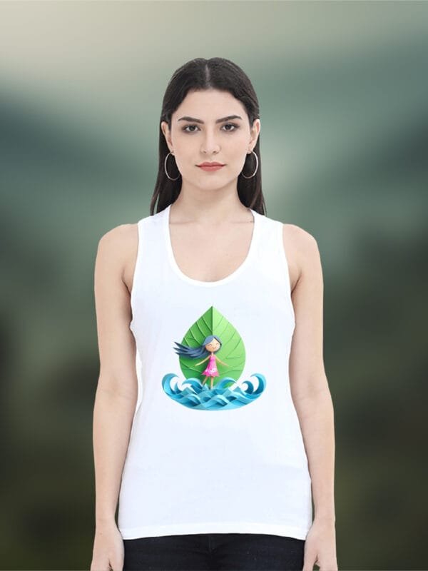Seashore Women's Sleeveless Cotton Tank Top