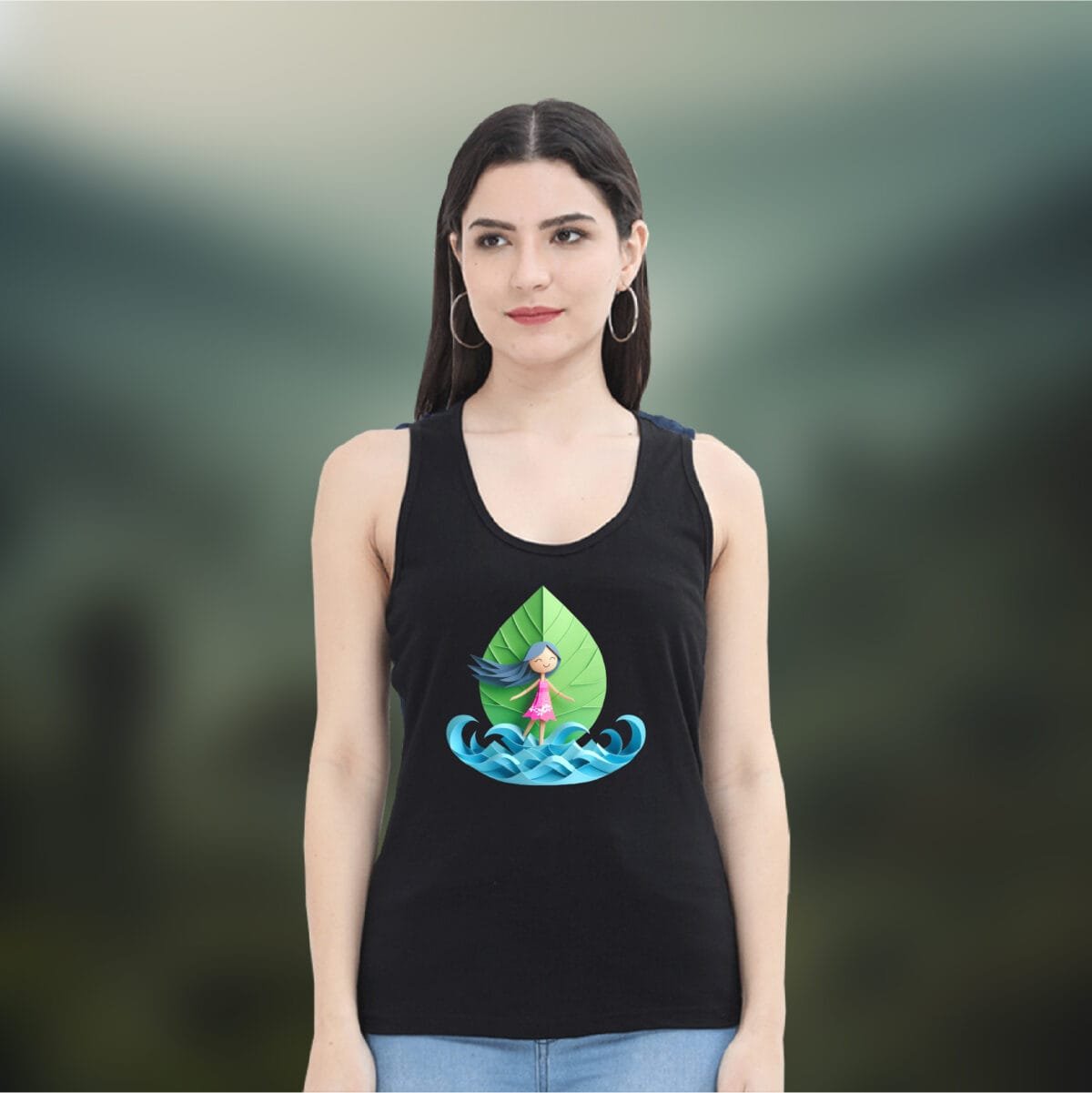 Seashore Women's Sleeveless Cotton Tank Top - Image 2