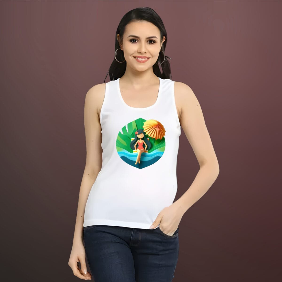 Tropical Thread Women's Sleeveless Cotton Tank Top - Image 7