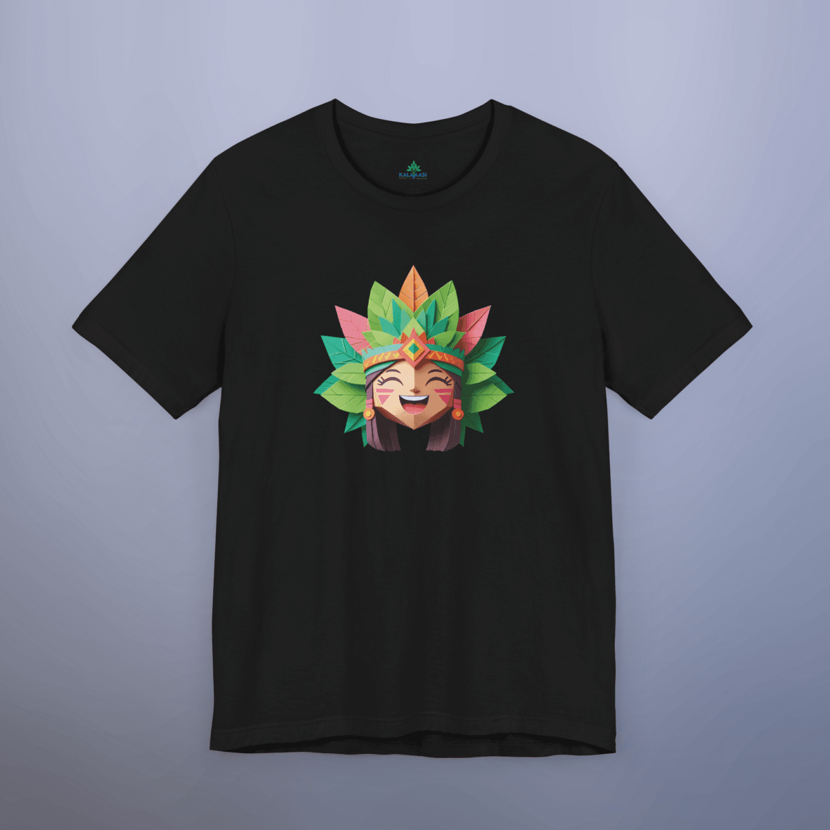 Women tribal face origami Printed Tshirt - Image 3