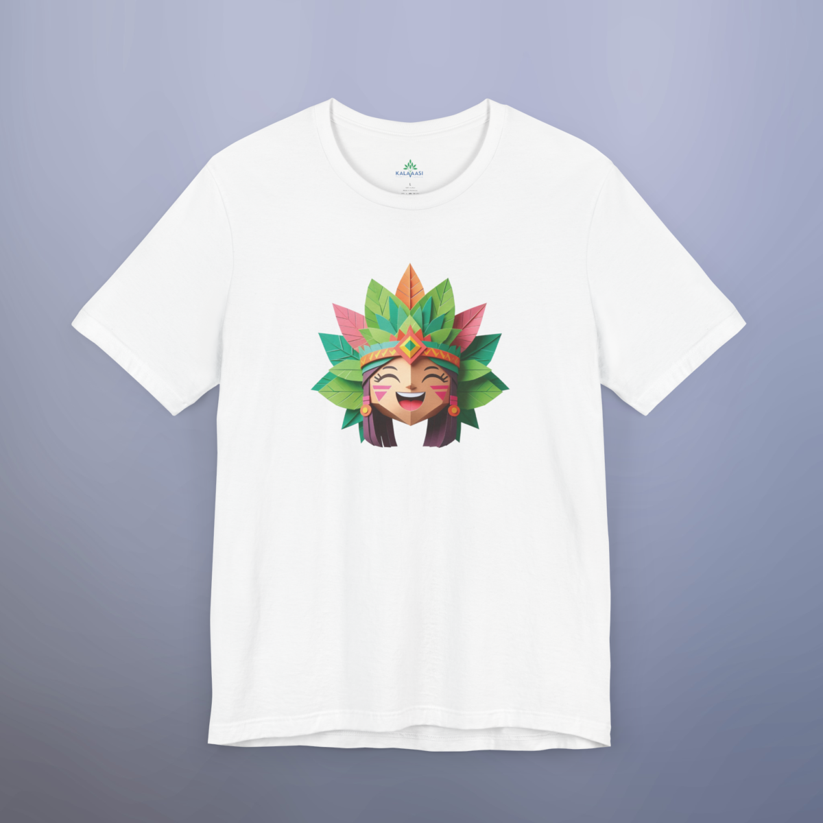 Women tribal face origami Printed Tshirt - Image 5