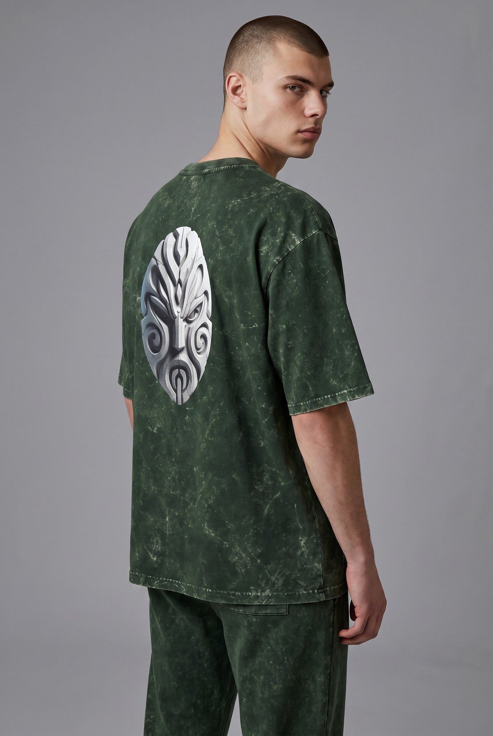 Home Owl Warrior Acid Wash Oversized T-Shirt