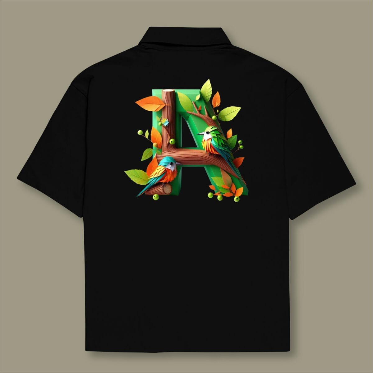 Alphabet A Oversized Cotton Shirt – 240 GSM - Image 11