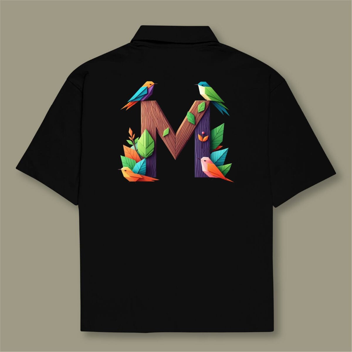 Alphabet M Oversized Cotton Shirt - Image 2