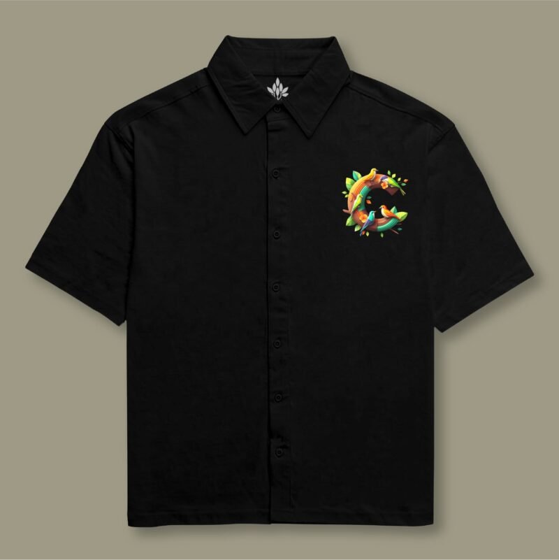 Alphabet C Oversized Cotton Shirt - Image 2