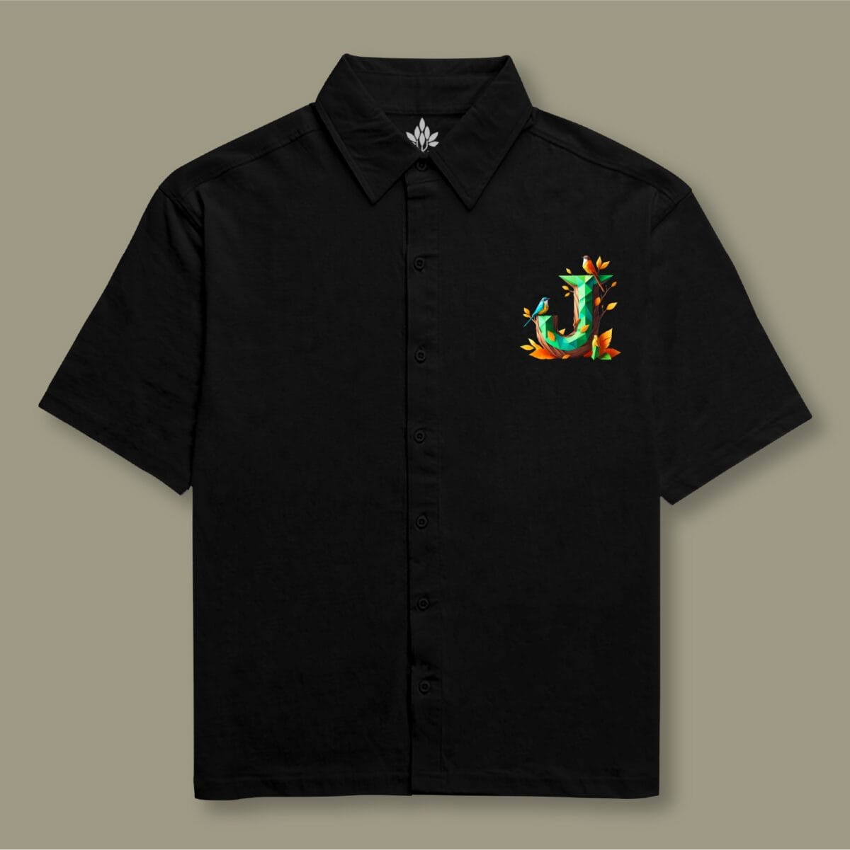 Alphabet J Oversized Cotton Shirt - Image 11