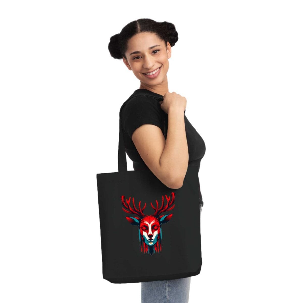 Deer Human Eco-Friendly Cotton Canvas Tote Bag – Stylish & Durable