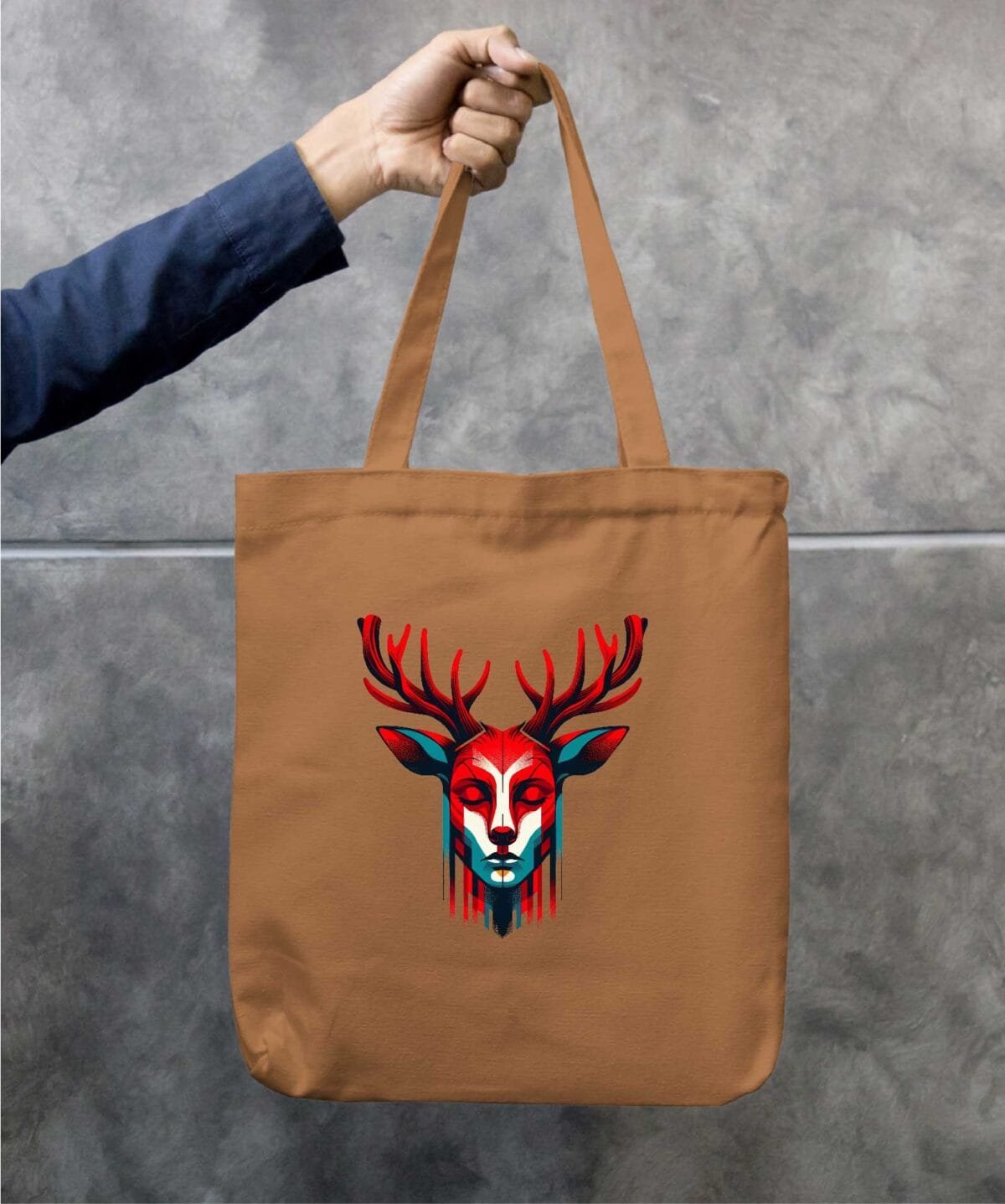 Deer Human Eco-Friendly Cotton Canvas Tote Bag – Stylish & Durable - Image 2
