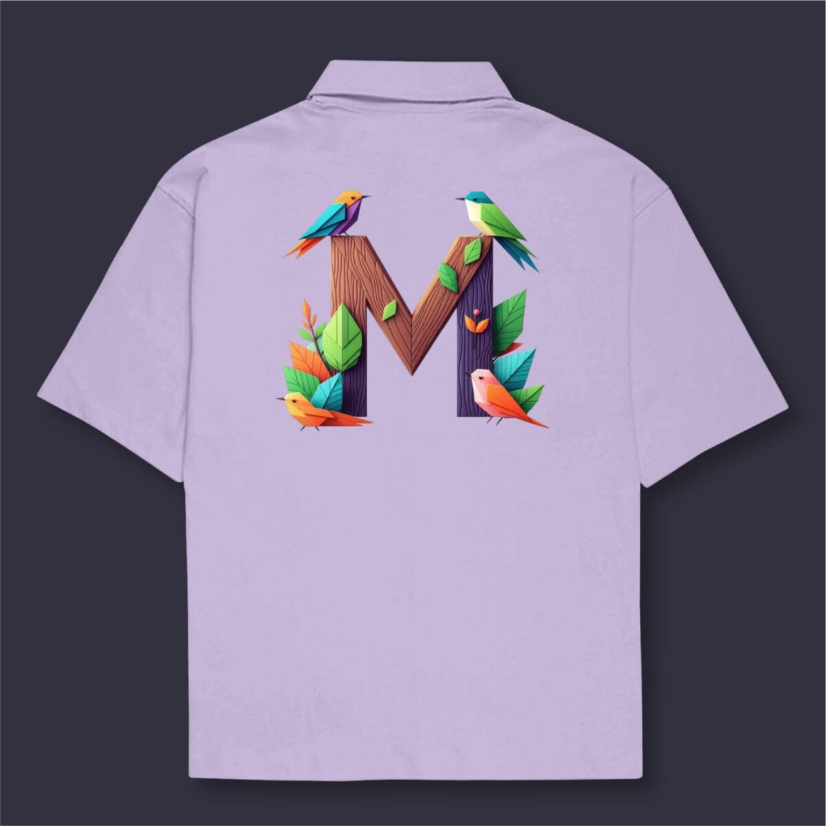 Alphabet M Oversized Cotton Shirt - Image 4