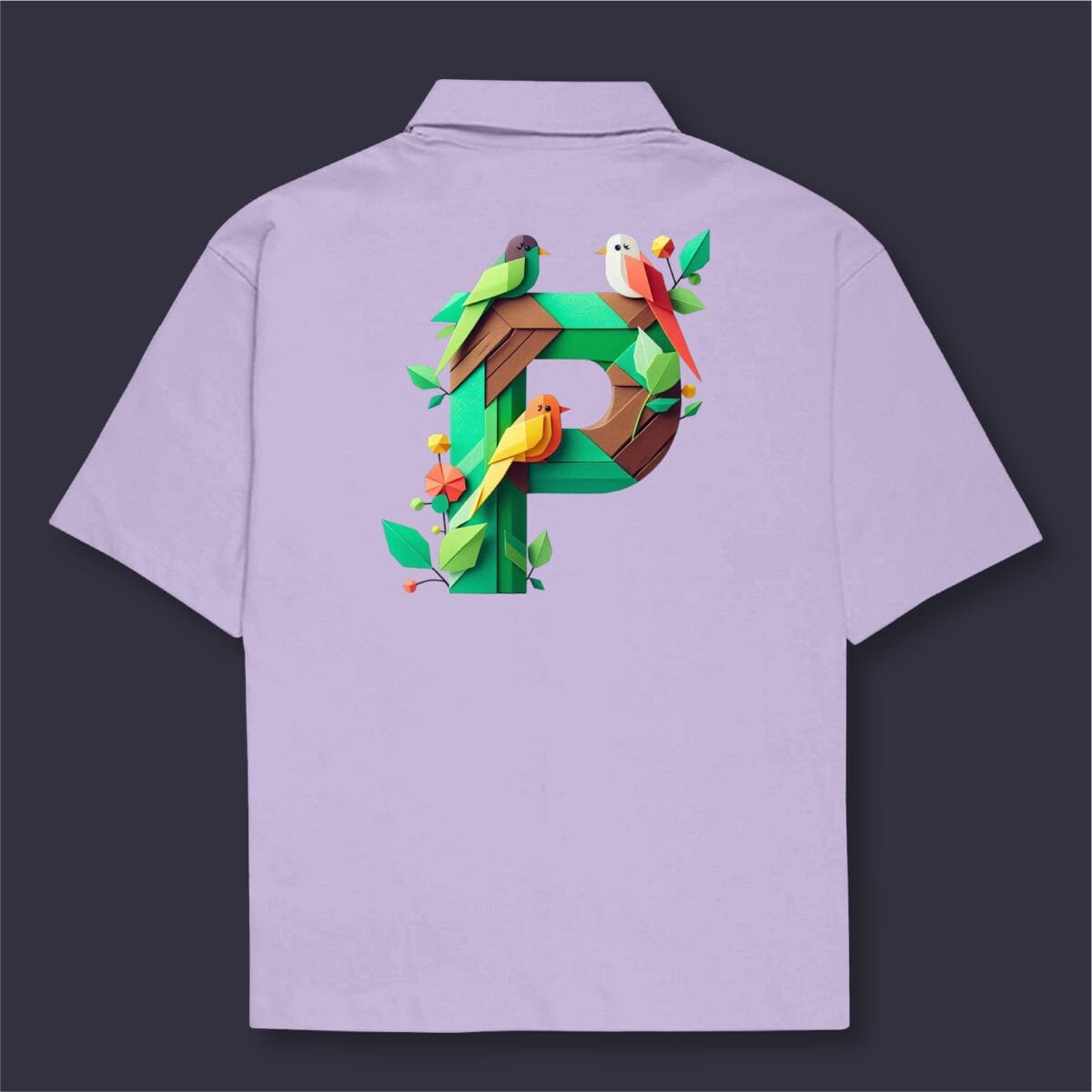 Alphabet P Oversized Cotton Shirt - Image 4