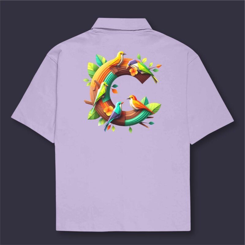 Alphabet C Oversized Cotton Shirt - Image 3