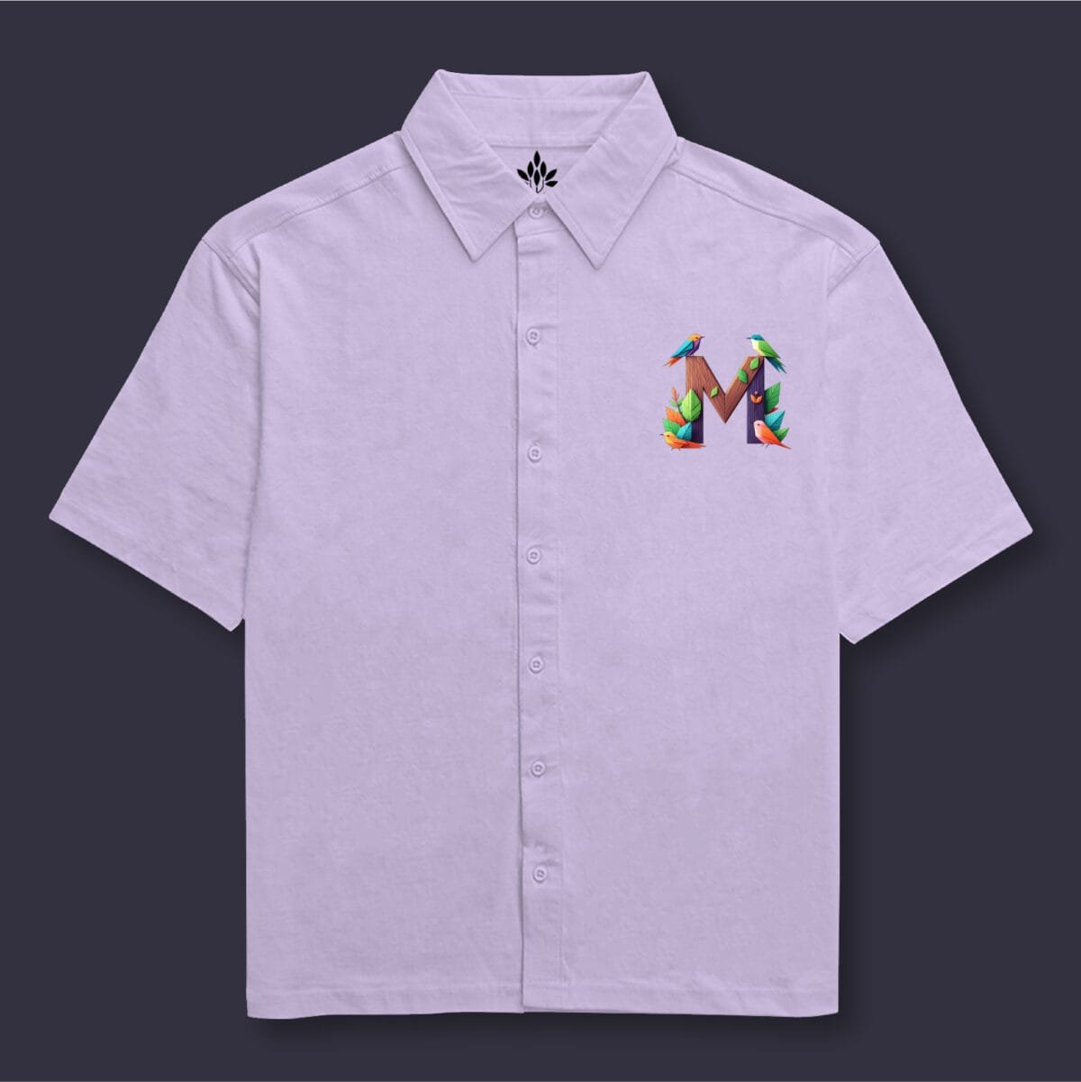 Alphabet M Oversized Cotton Shirt - Image 5