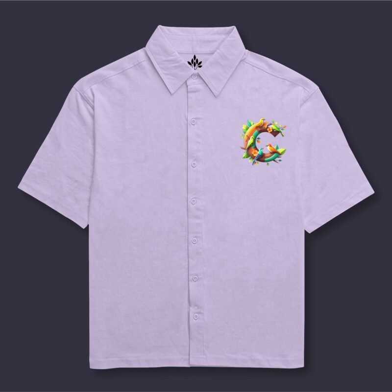 Alphabet C Oversized Cotton Shirt - Image 4