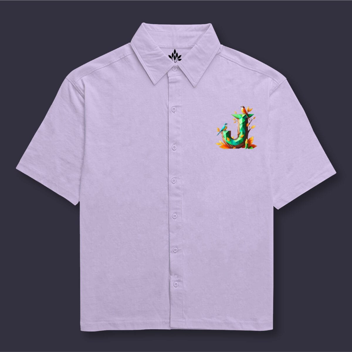 Alphabet J Oversized Cotton Shirt - Image 9
