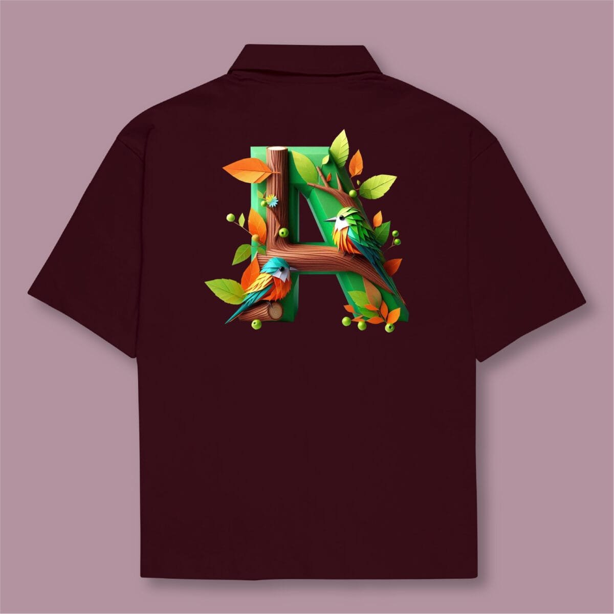 Alphabet A Oversized Cotton Shirt – 240 GSM - Image 8