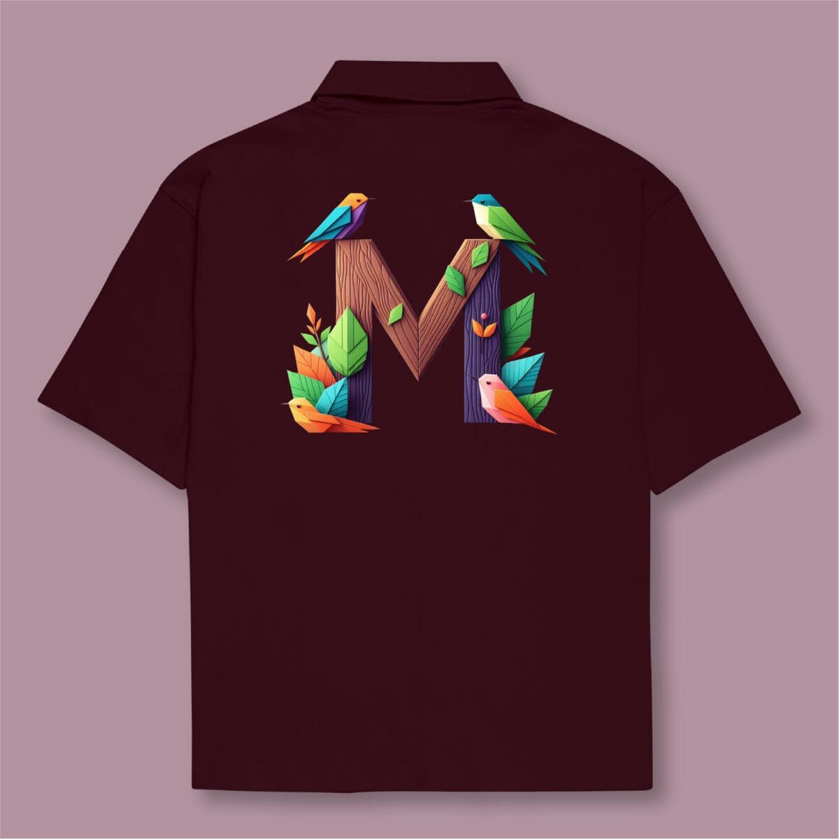 Alphabet M Oversized Cotton Shirt - Image 6