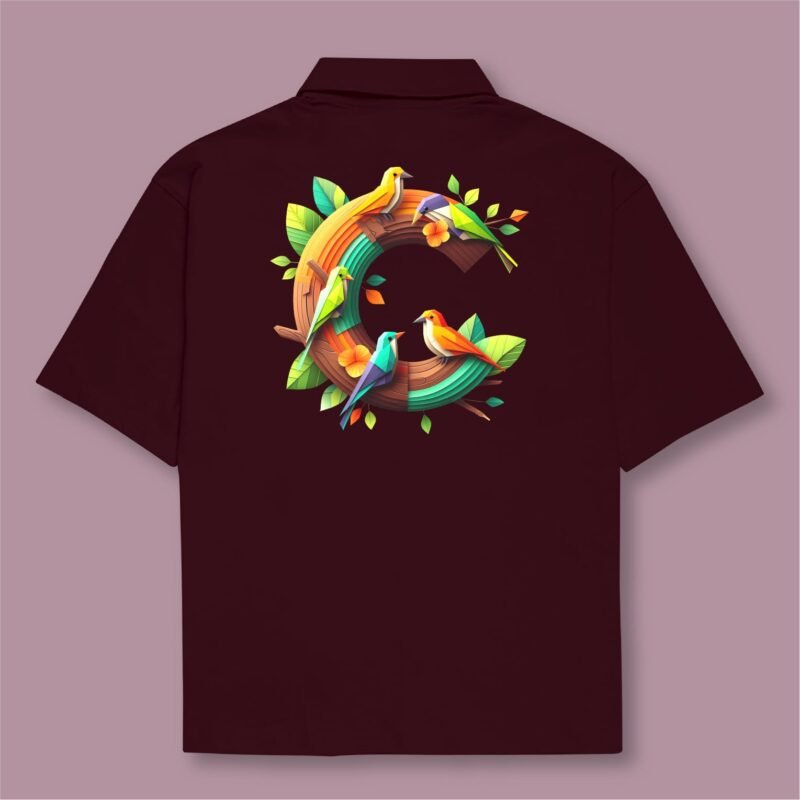 Alphabet C Oversized Cotton Shirt - Image 5