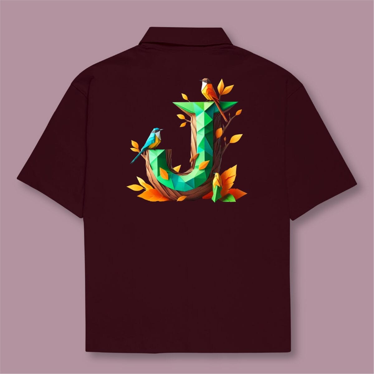 Alphabet J Oversized Cotton Shirt - Image 8