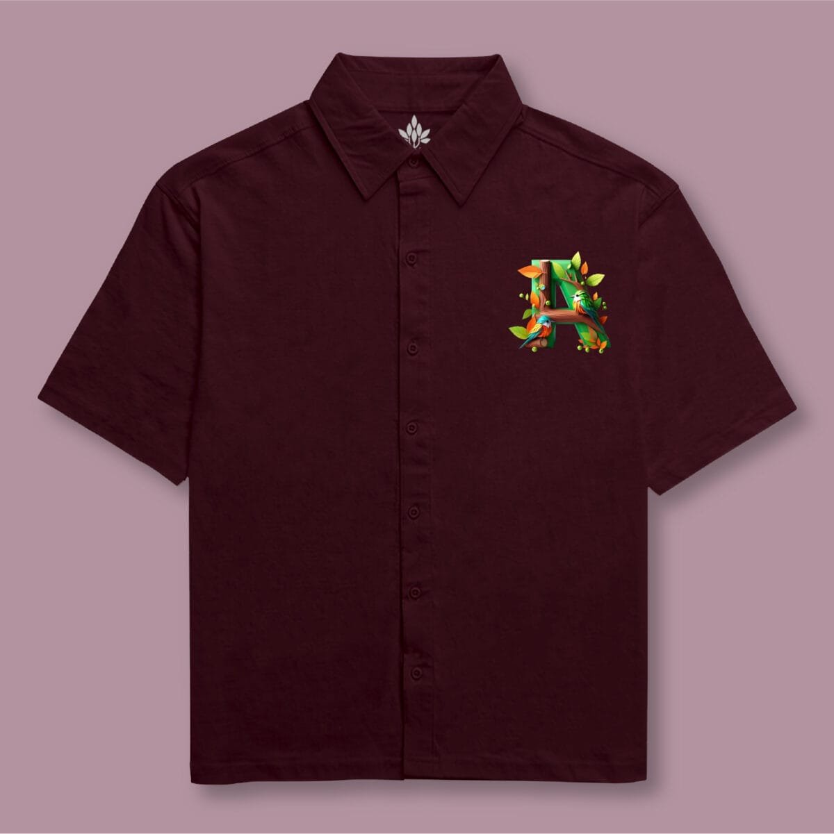 Alphabet A Oversized Cotton Shirt – 240 GSM