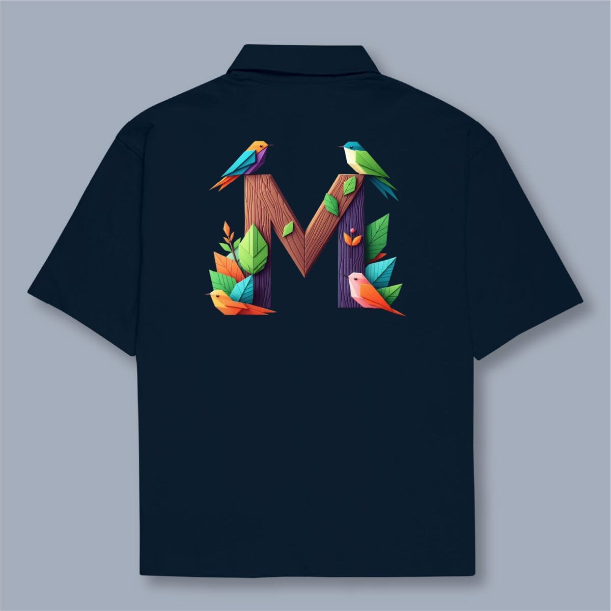 Alphabet M Oversized Cotton Shirt - Image 8