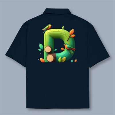 Alphabet D Oversized Cotton Shirt