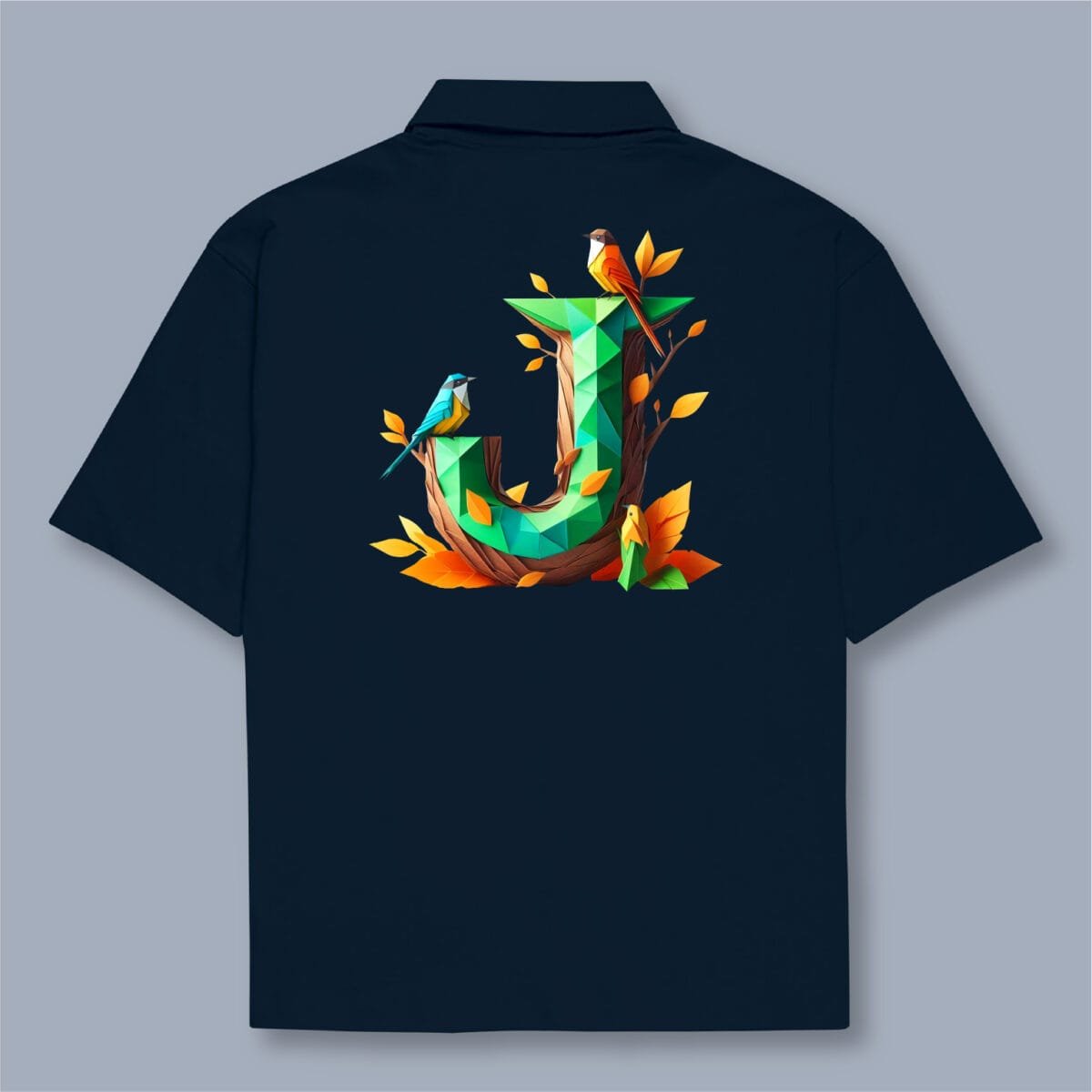 Alphabet J Oversized Cotton Shirt - Image 6