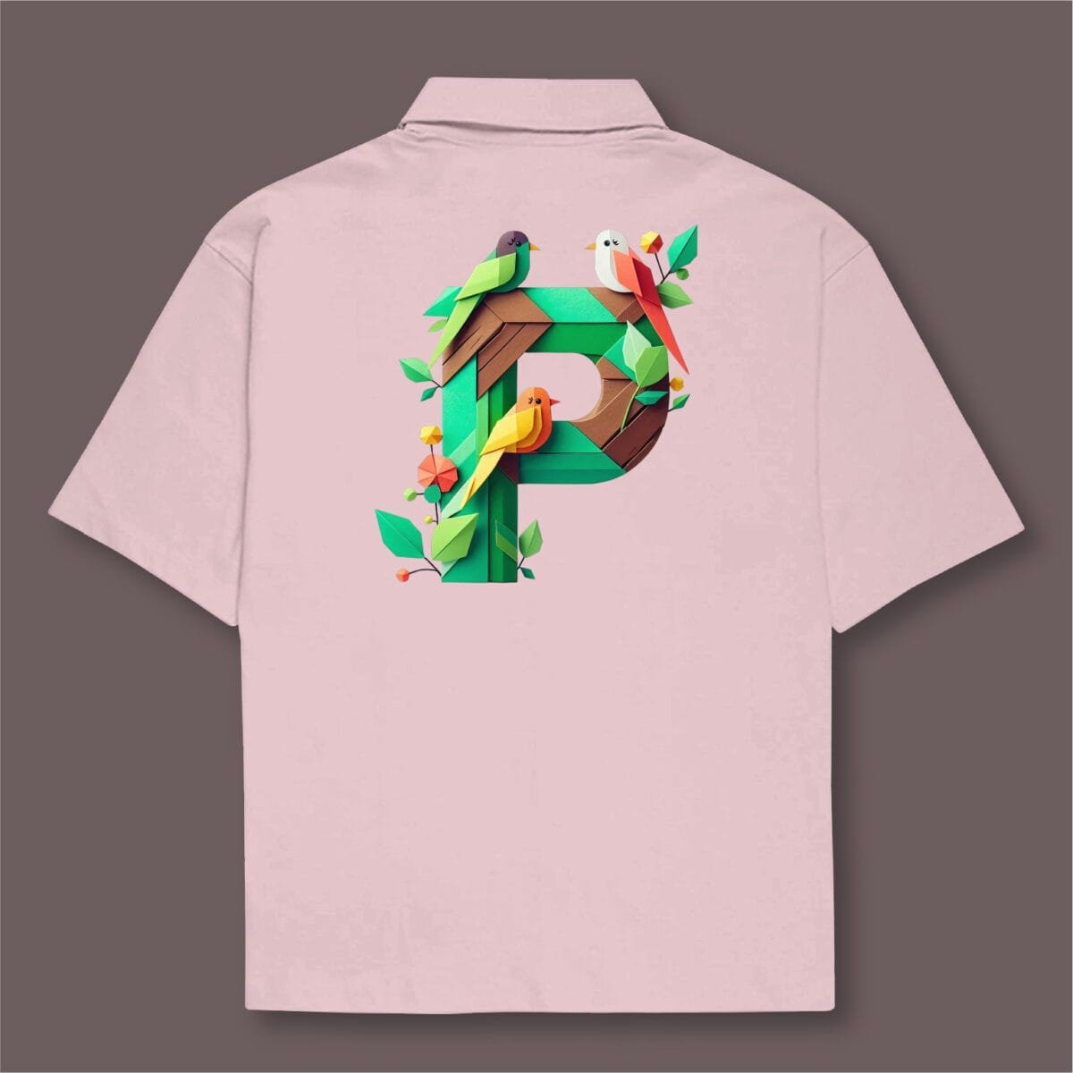 Alphabet P Oversized Cotton Shirt