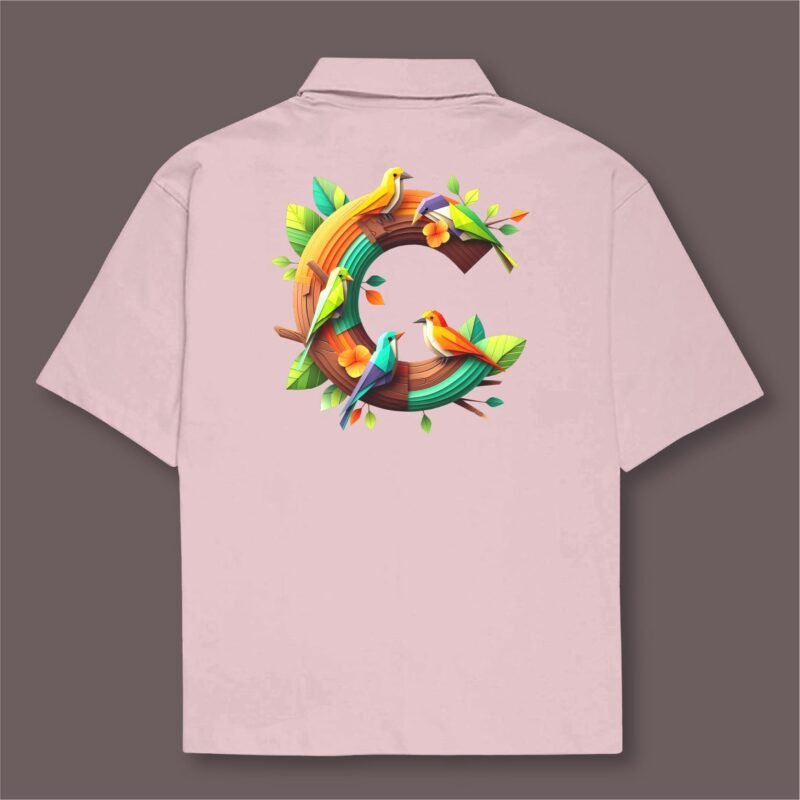 Alphabet C Oversized Cotton Shirt - Image 9