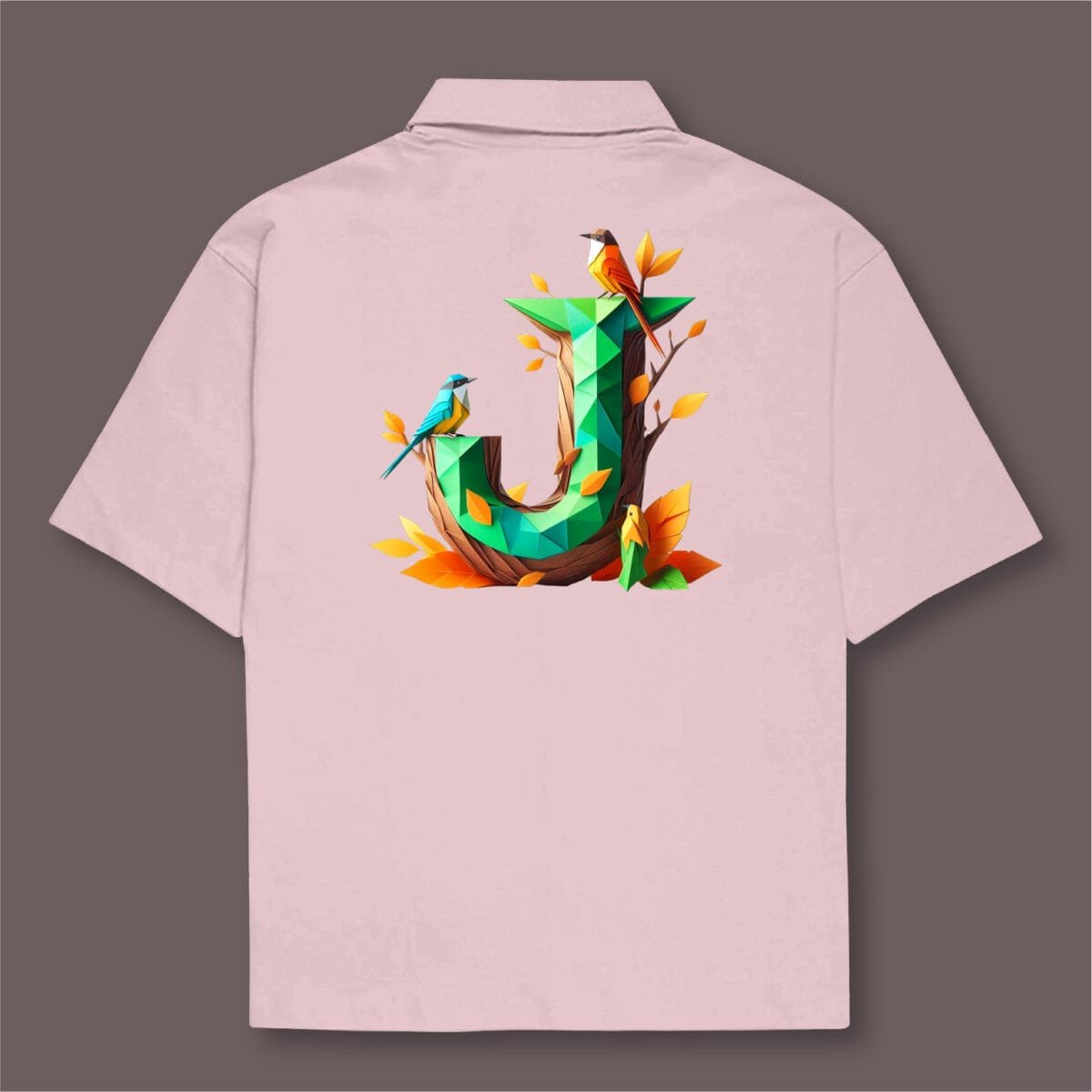Alphabet J Oversized Cotton Shirt - Image 3
