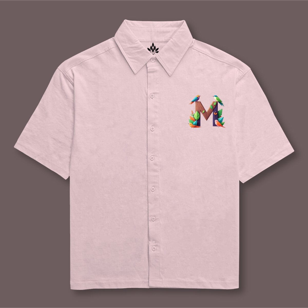 Alphabet M Oversized Cotton Shirt - Image 11