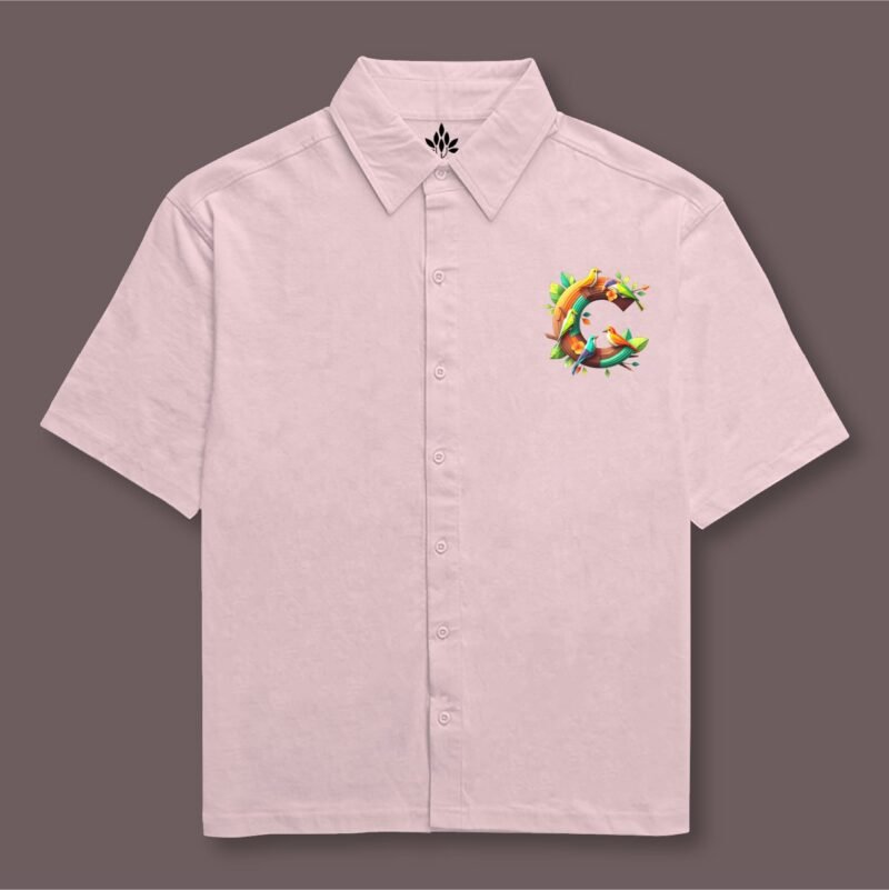 Alphabet C Oversized Cotton Shirt - Image 10