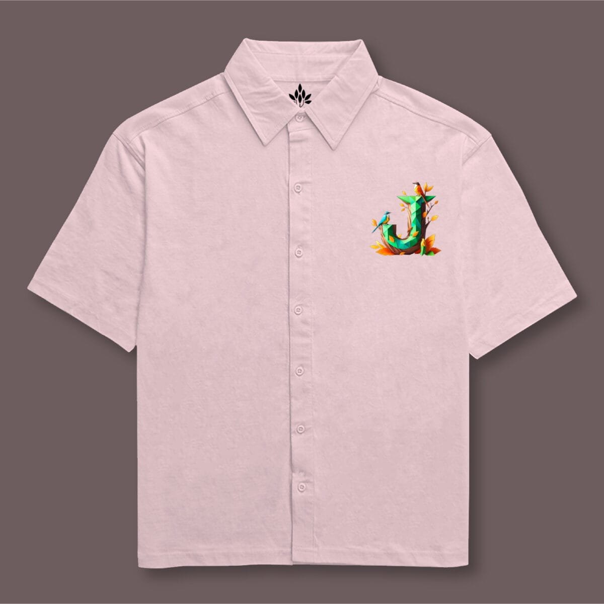 Alphabet J Oversized Cotton Shirt - Image 4