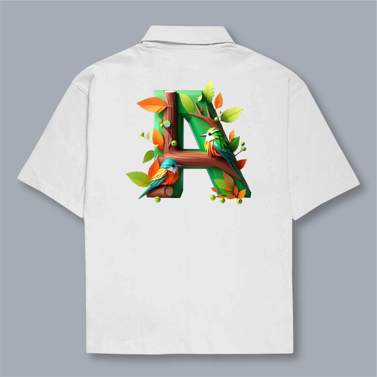 Alphabet A Oversized Cotton Shirt – 240 GSM - Image 4
