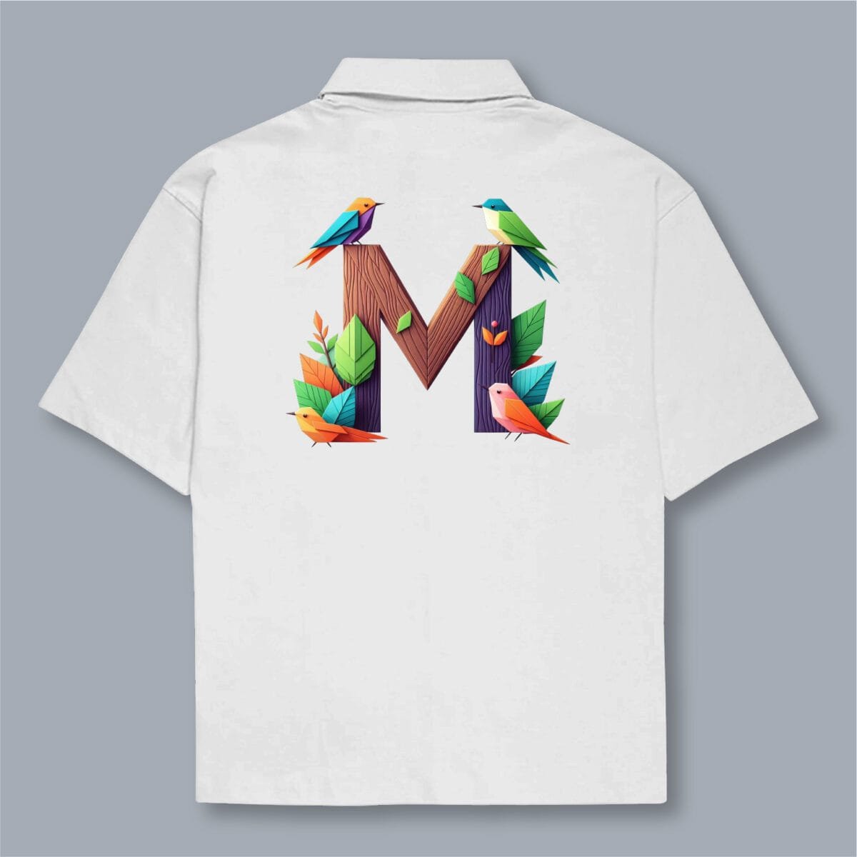 Alphabet M Oversized Cotton Shirt