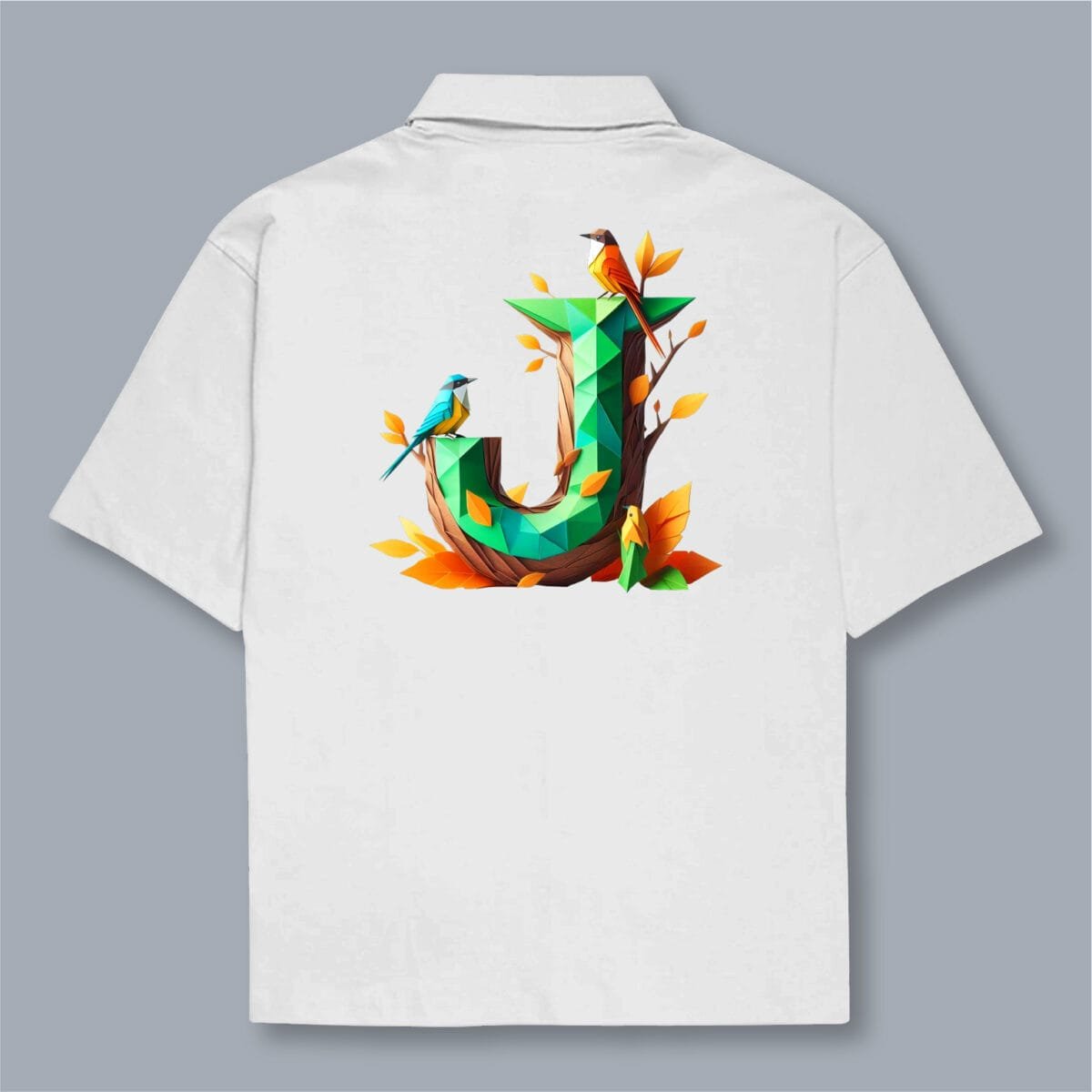 Alphabet J Oversized Cotton Shirt - Image 2