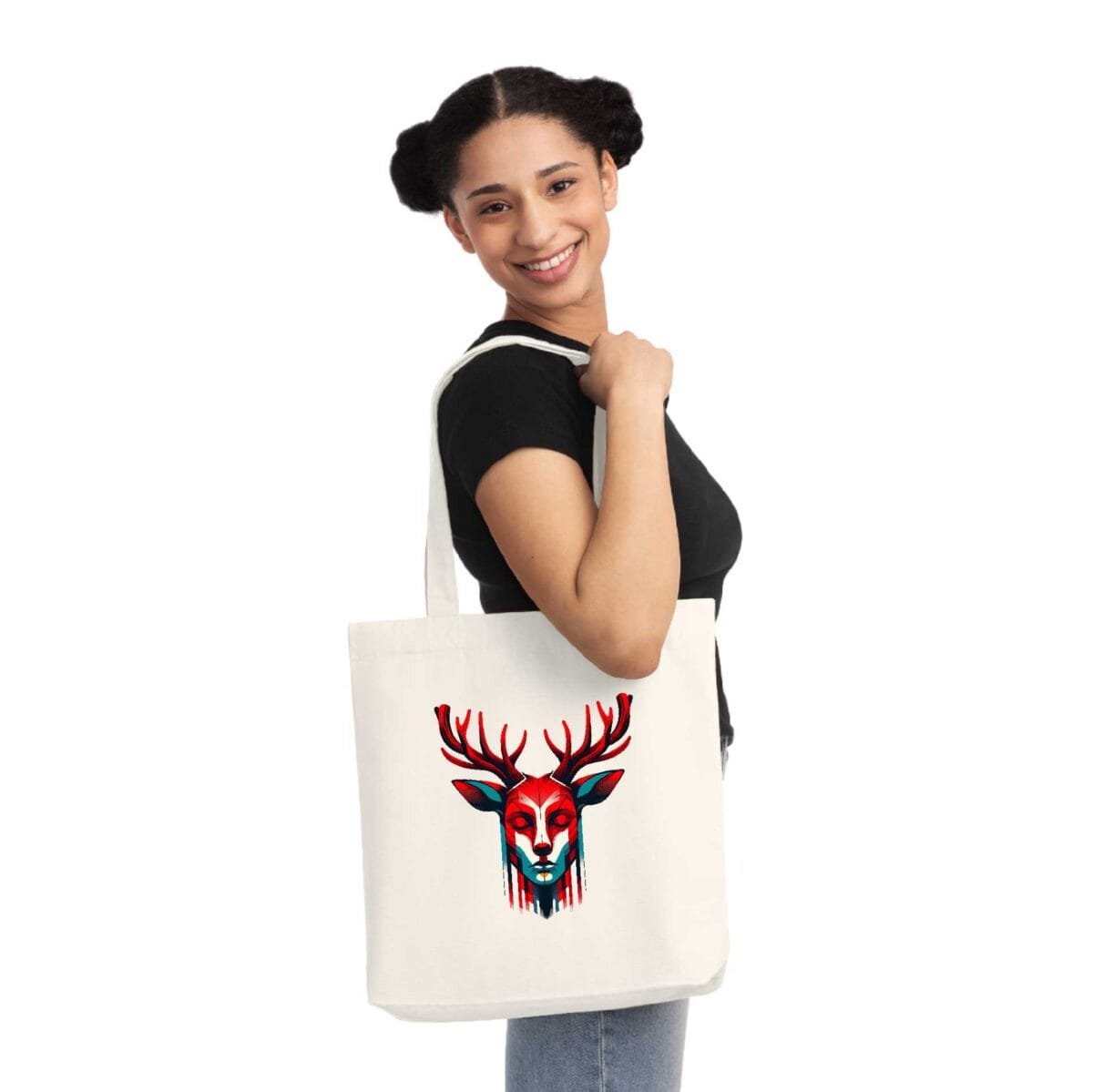 Deer Human Eco-Friendly Cotton Canvas Tote Bag – Stylish & Durable - Image 5