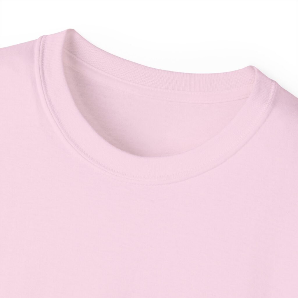 Baby Pink T Shirt 100 Cotton 180 GSM Kalavaasi Front Collar Closeup