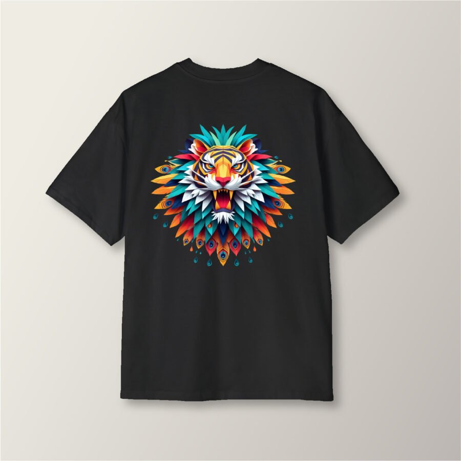 Tiger Feathers Oversized T-Shirt | Unisex Streetwear | Kalavaasi