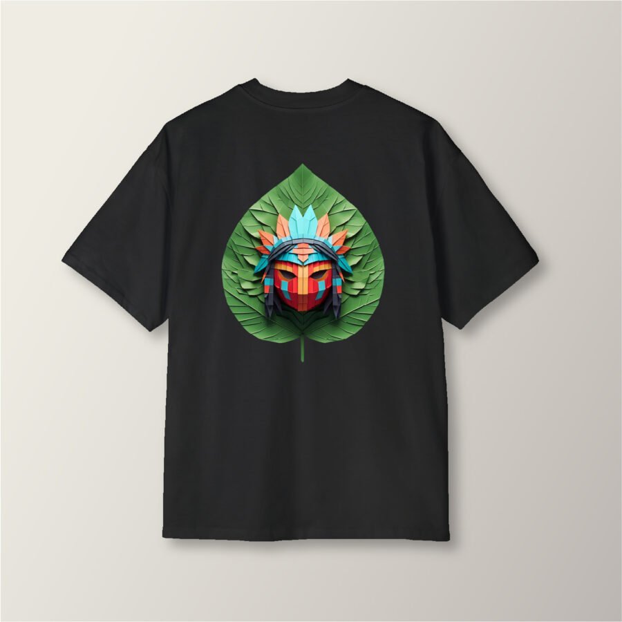 Tribal warrior Mask Leaf Oversized T-Shirt | Unisex Streetwear | Kalavaasi