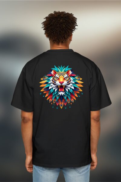 Tiger Feathers Oversized T-Shirt | Unisex Streetwear | Kalavaasi