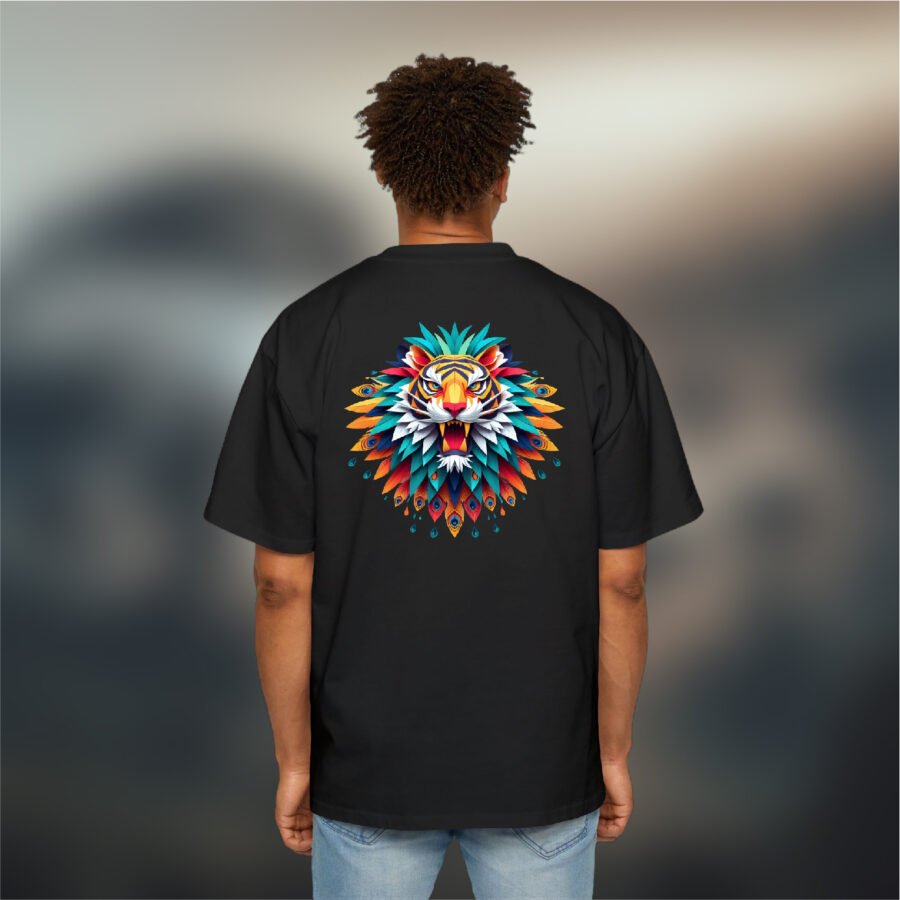 Tiger Feathers Oversized T-Shirt | Unisex Streetwear | Kalavaasi