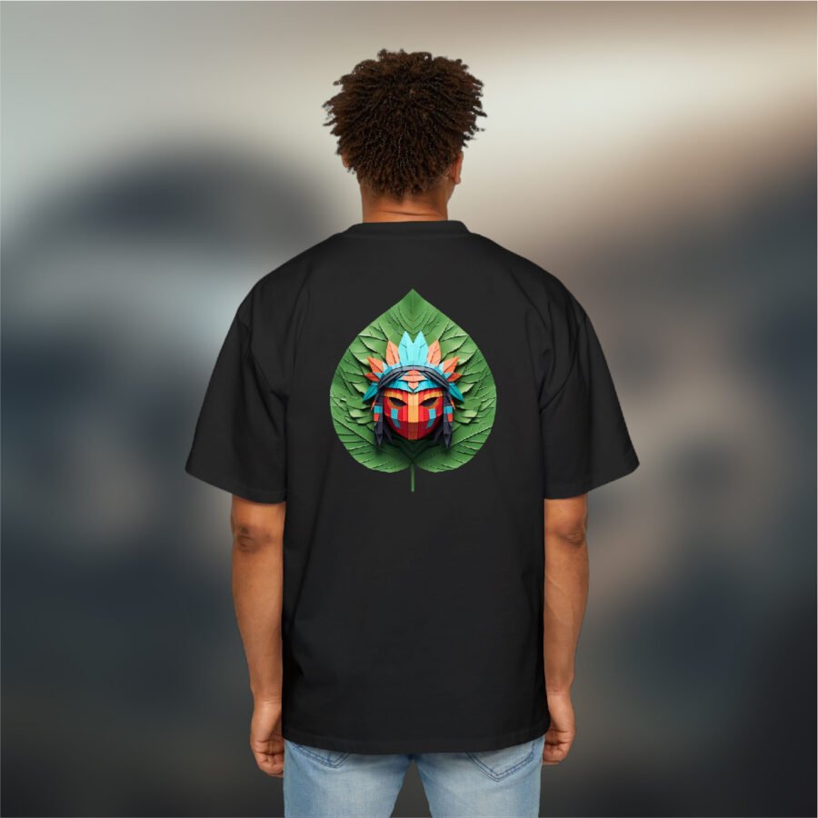 Tribal warrior Mask Leaf Oversized T-Shirt | Unisex Streetwear | Kalavaasi