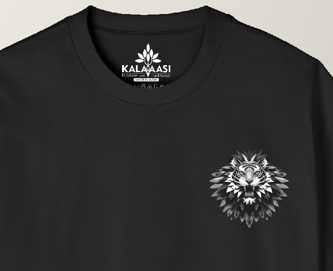 Tiger Feathers Oversized T-Shirt | Unisex Streetwear | Kalavaasi